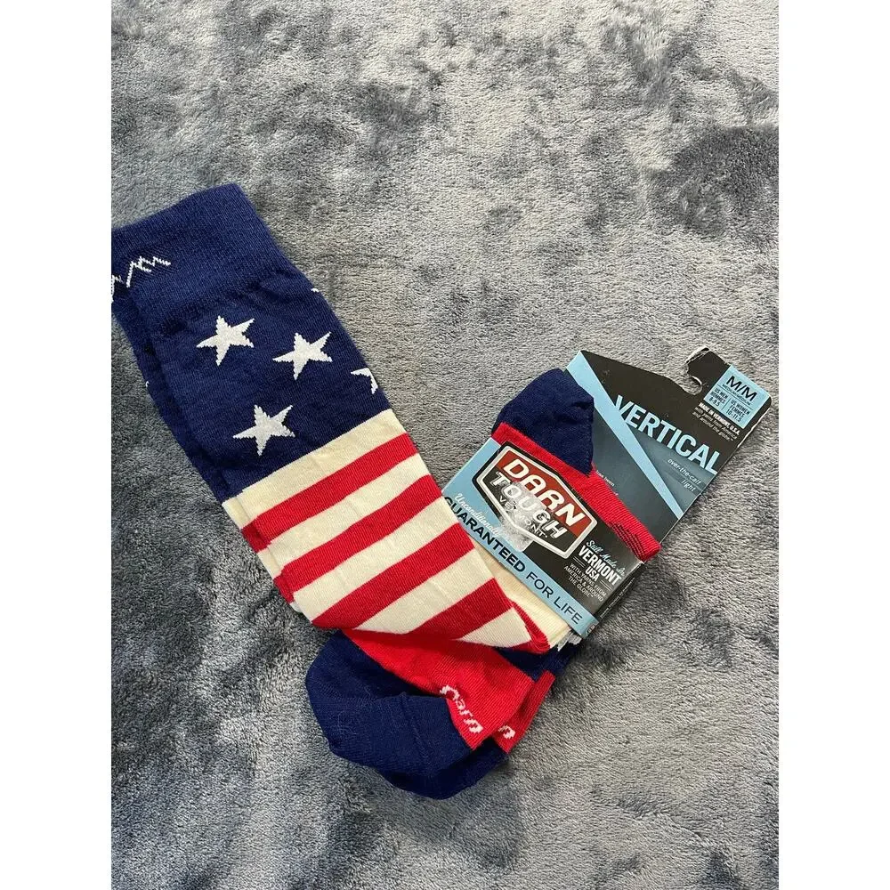 Darn Tough 1815 Stars & Stripes OTC Merino Wool Socks Size M Mens NWT